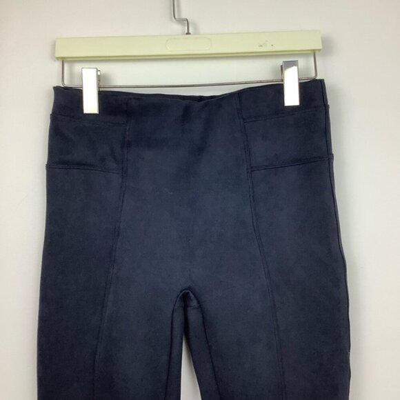SPANX FAUX SUEDE NAVY LEGGINGS L - Picture 6 of 12